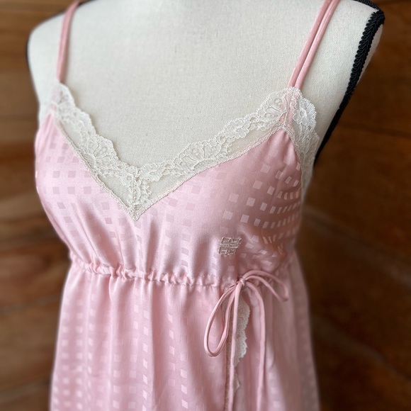 Vintage Eighties Pale Pink Givenchy Negligee Spaghetti Straps Lace Trim - Picture 3 of 13